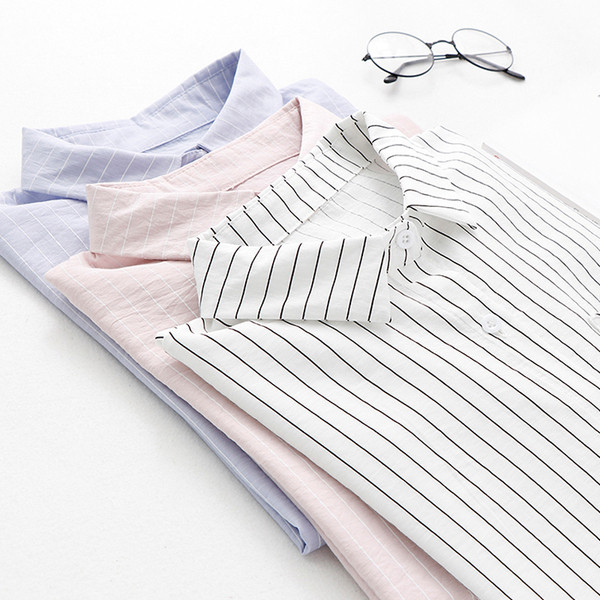 Női csíkos ing három színben, hosszú ujjal és zsebbel