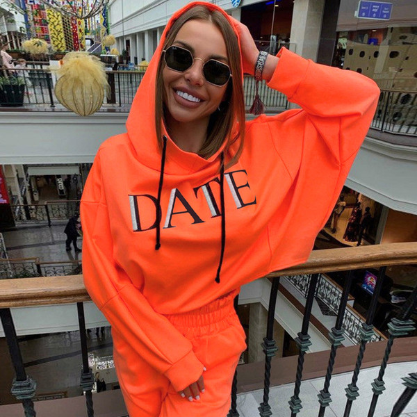 Kék, zöld és narancssárga két részből álló sport-alkalmi női szett