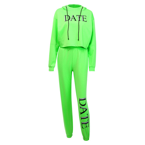 Kék, zöld és narancssárga két részből álló sport-alkalmi női szett