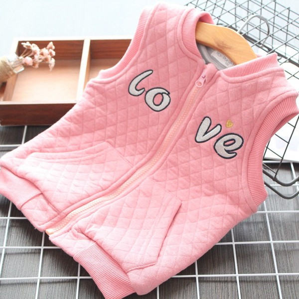 Új modell mindennapi gyerekmellény lányoknak, rózsaszín színben