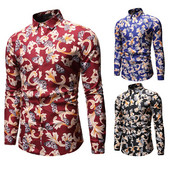 Cămașă colorată pentru bărbați, cu mâneci lungi, în patru culori