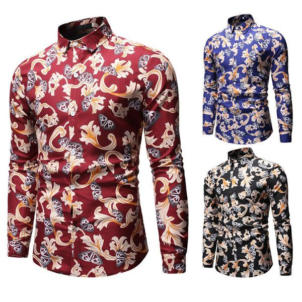 Cămașă colorată pentru bărbați, cu mâneci lungi, în patru culori