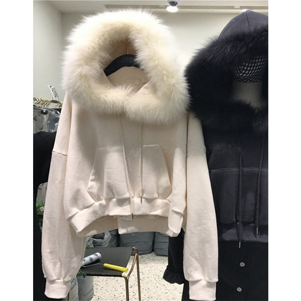 Női téli pulóver kapucnival, két színben