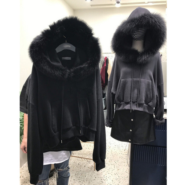 Női téli pulóver kapucnival, két színben