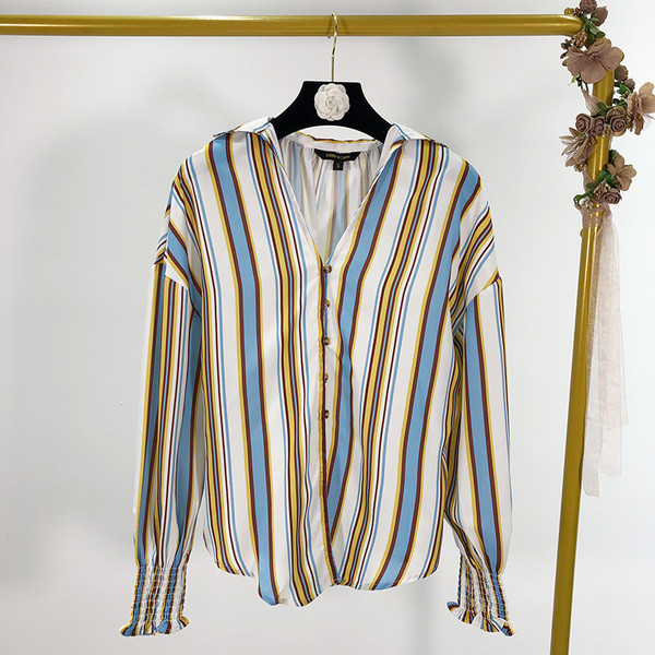 Női alkalmi csíkos ing hosszú ujjal
