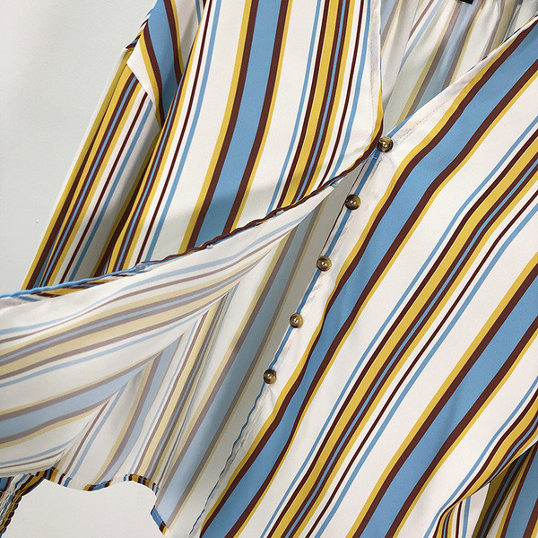 Női alkalmi csíkos ing hosszú ujjal