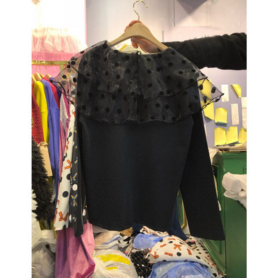 Modern női blúz tüll elemmel, bézs színben