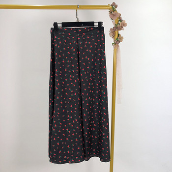 Fusta de dama lunga de culoare neagra cu model dreapta - croiala