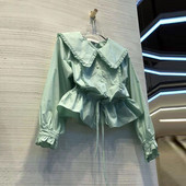 Cămașă modernă de damă în verde și roz