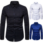 Csíkos férfi ing gallérral, három színben