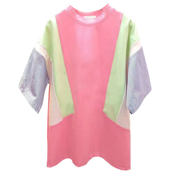 Bluză de damă colorată cu mâneci 3/4 și decolteu O