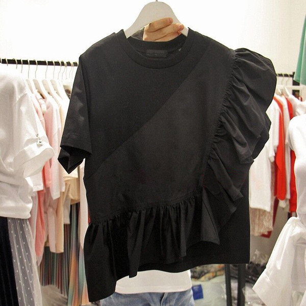 Bluza de dama actuala cu maneca scurta in doua culori