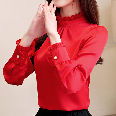 Bluză de damă actuală cu mâneci lungi - în patru culori