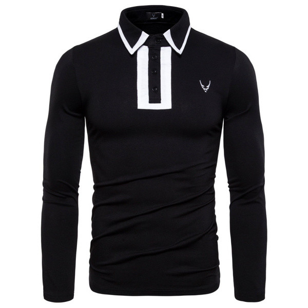 Modern férfi blúz hosszú ujjal és gallérral