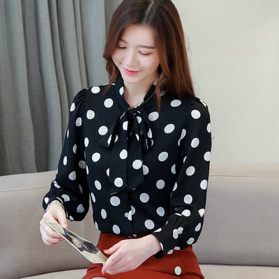 Aktuális női ing három színben, gombokkal és nyakkendővel