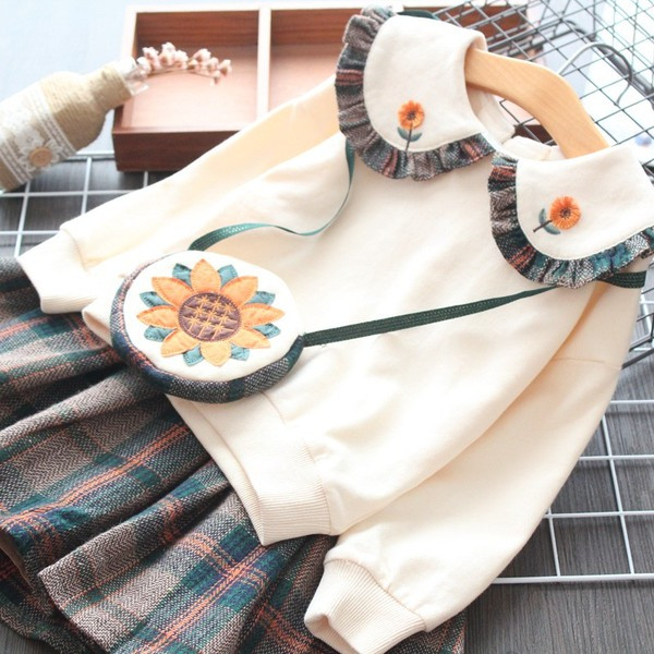 Új modern gyerek szett blúz + szoknya lányoknak