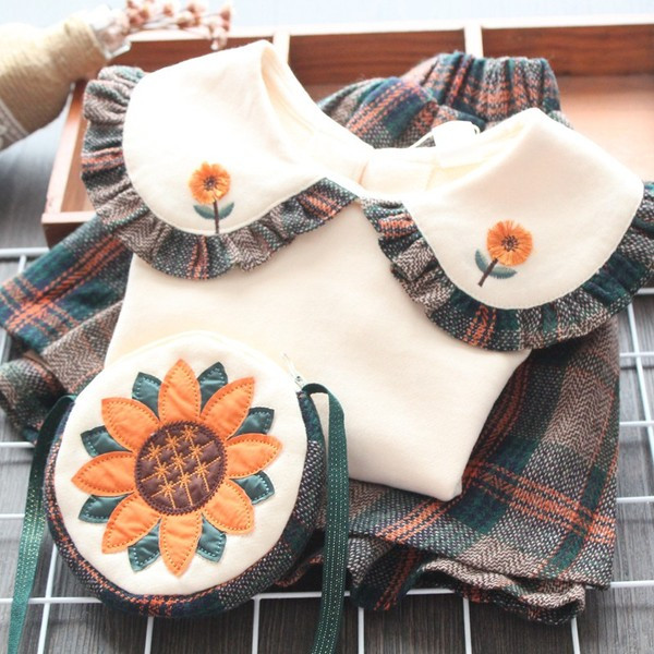 Új modern gyerek szett blúz + szoknya lányoknak