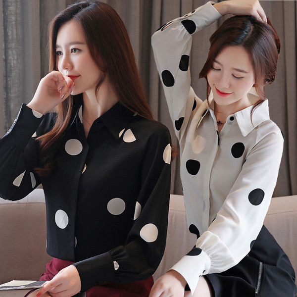 Camasa de dama model nou alb si negru cu maneci lungi