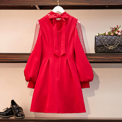 Stílusos női ruha fekete és piros színben 4XL méretig