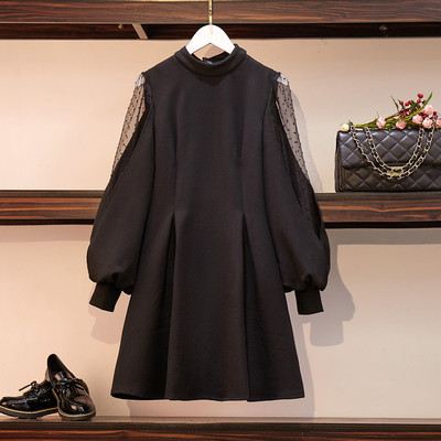 Stílusos női ruha fekete és piros színben 4XL méretig