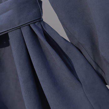 Rochie de dama marime mare cu nasturi si curea in albastru