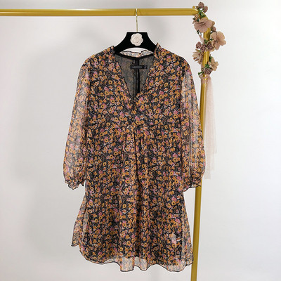 Rochie scurta din tul - model croiat, doua culori