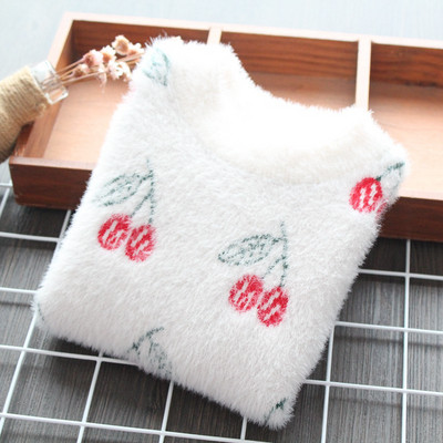 Modern gyerekpulóver lányoknak fehér és rózsaszín színben