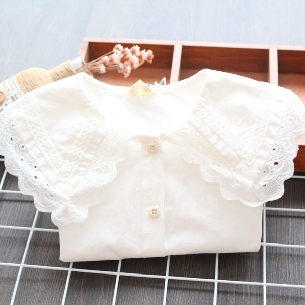 Cămașă modernă pentru copii cu nasturi - culoare albă