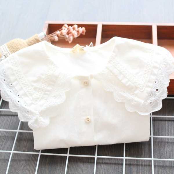 Cămașă modernă pentru copii cu nasturi - culoare albă