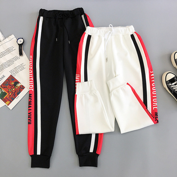 Női alkalmi nadrág fekete-fehér színben