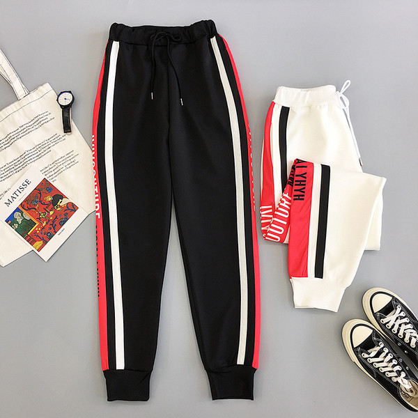 Női alkalmi nadrág fekete-fehér színben