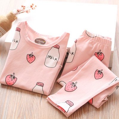 Model nou de pijamale pentru copii roz si gri pentru fete