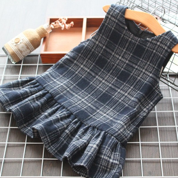 Új modell kockás gyerekruha lányoknak