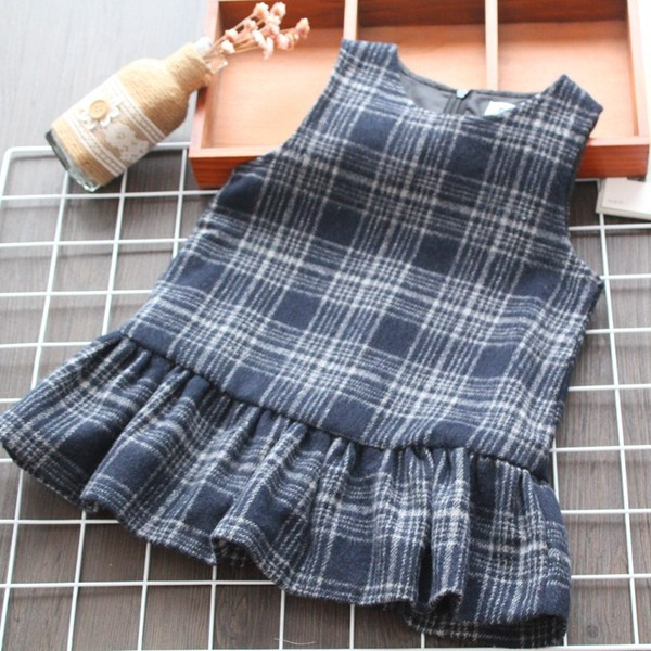 Új modell kockás gyerekruha lányoknak
