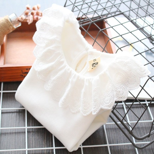 Modern hosszú ujjú, fehér színű gyermeking lányoknak