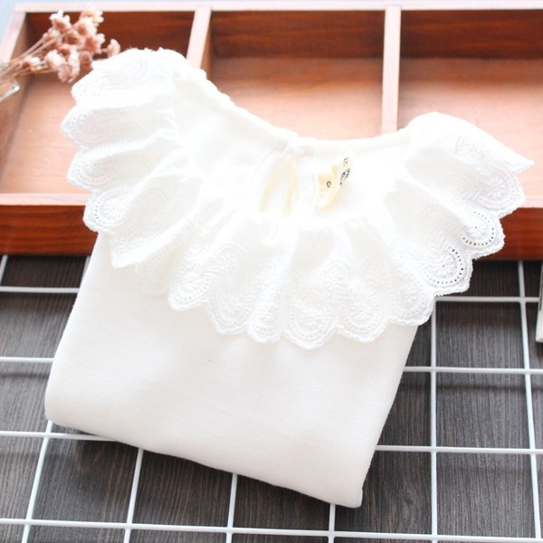 Modern hosszú ujjú, fehér színű gyermeking lányoknak