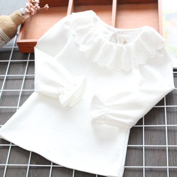 Modern hosszú ujjú, fehér színű gyermeking lányoknak