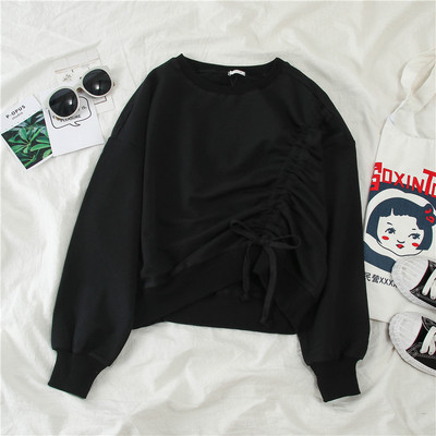 Bluză casual de damă în alb și negru cu cravate