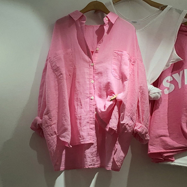 Női alkalmi ing sárga és rózsaszín színben