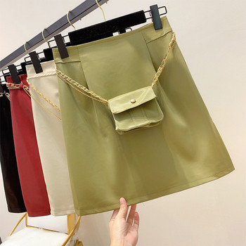 Fusta de dama cu talie inalta + accesoriu