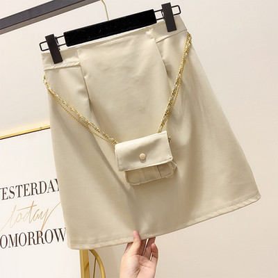 Fusta de dama cu talie inalta + accesoriu