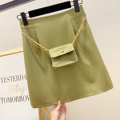 Fusta de dama cu talie inalta + accesoriu