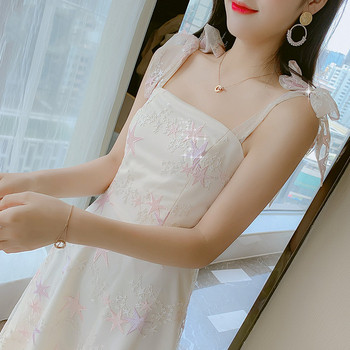 Modern női ruha két színben, vékony pántokkal