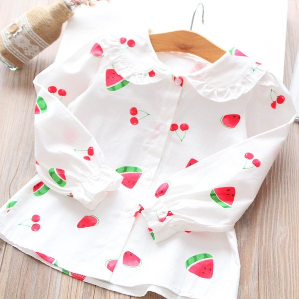 Camasa pentru copii model nou pentru fete in alb