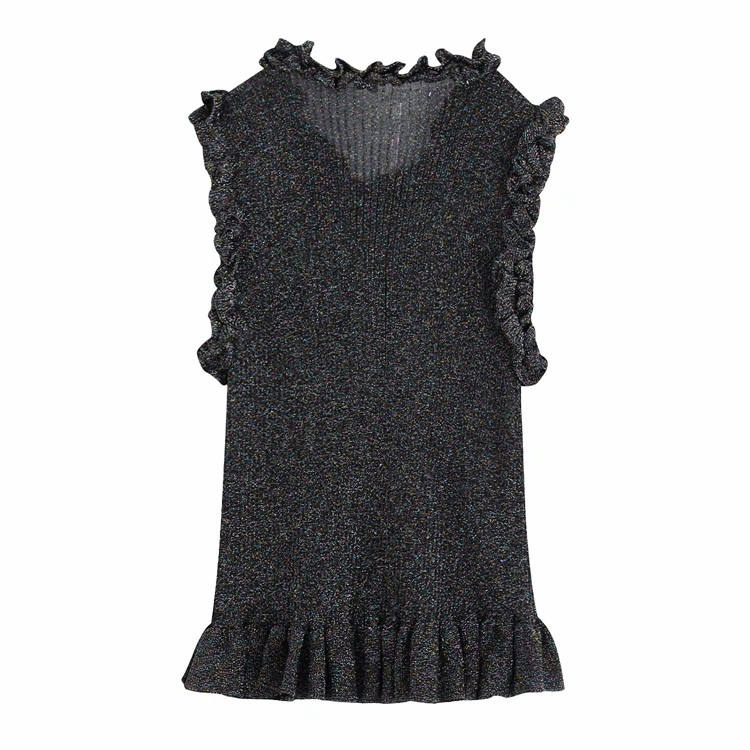 Maieu scurt de damă din tricot subțire de culoare gri