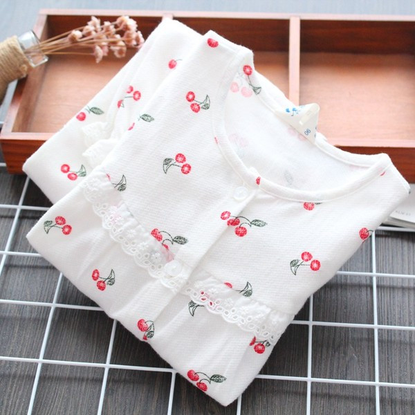 Pijamale actuale pentru copii pentru fete cu model în alb și roz