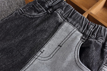 Нов модел модерни детски дънки за момчета в сив цвят