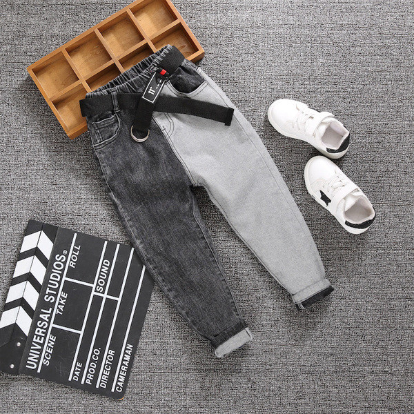 Modern gyerekfarmer új modellje fiúknak szürke színben