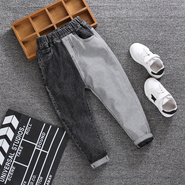 Modern gyerekfarmer új modellje fiúknak szürke színben