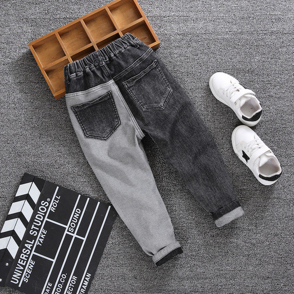 Modern gyerekfarmer új modellje fiúknak szürke színben